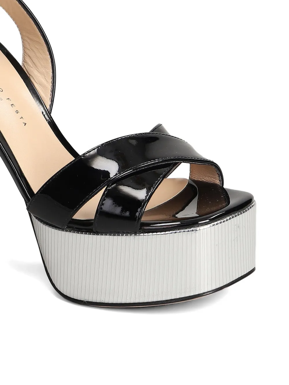 Roberto Festa Kami platform leather sandals Zwart