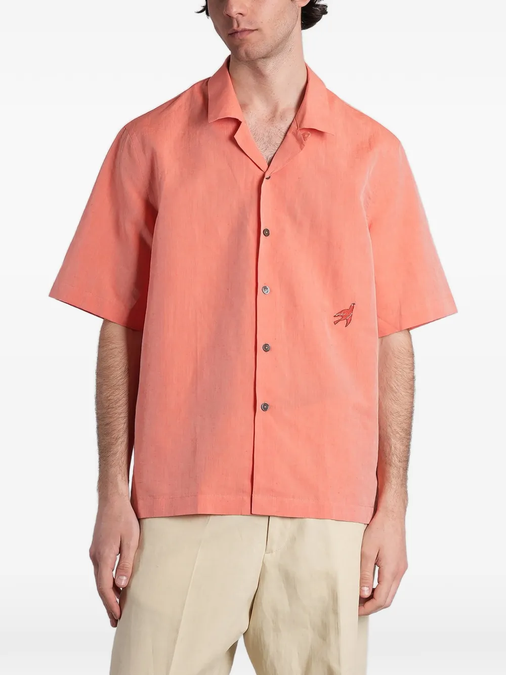 Paul Smith embroidered short-sleeve shirt - Arancione
