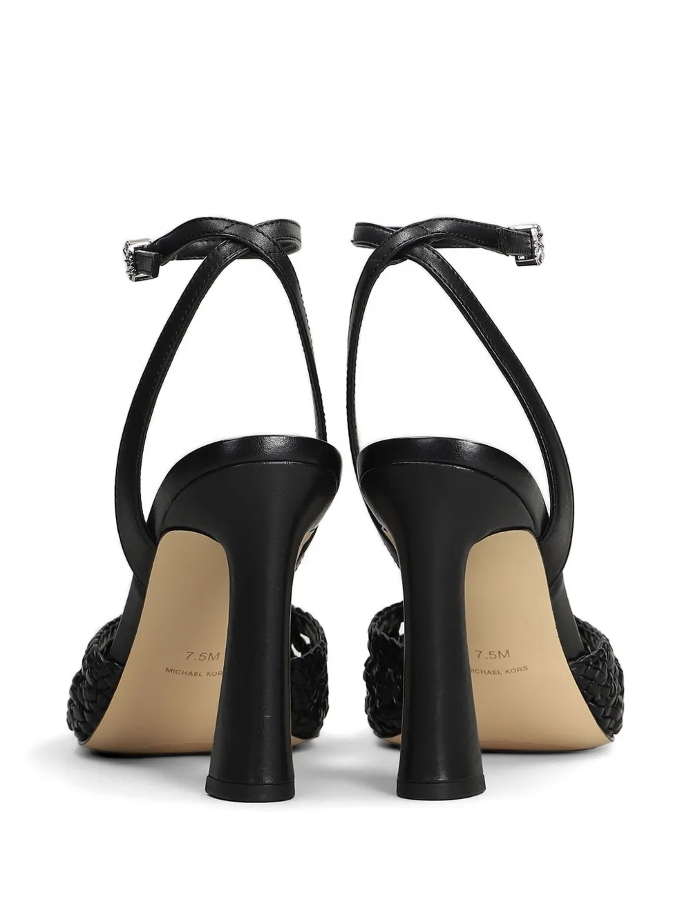 Michael Kors Rosie woven ankle-strap heeled sandals Zwart