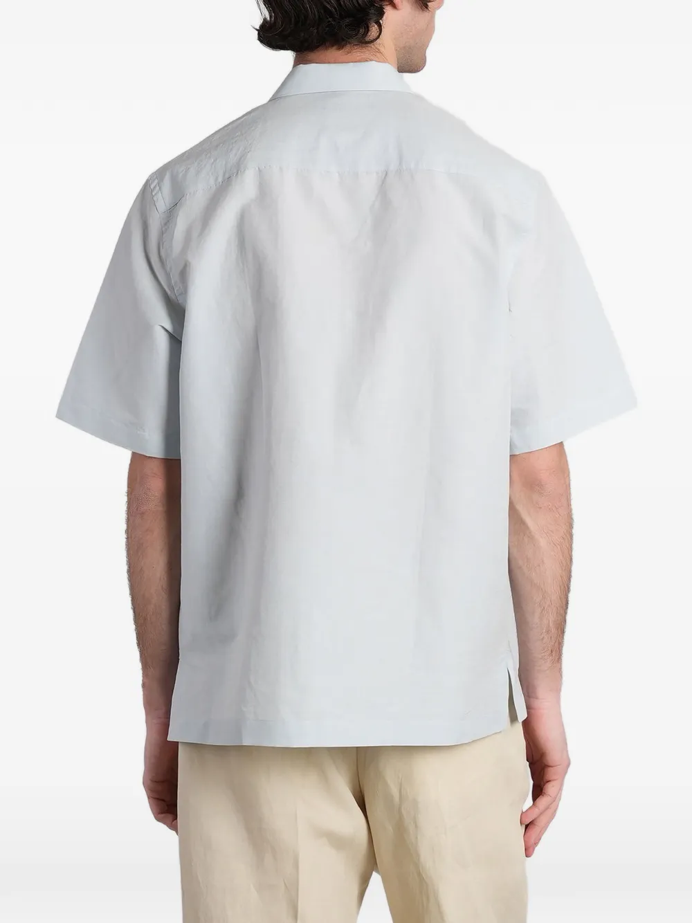Paul Smith Overhemd met geborduurde vogel en korte mouwen Blauw