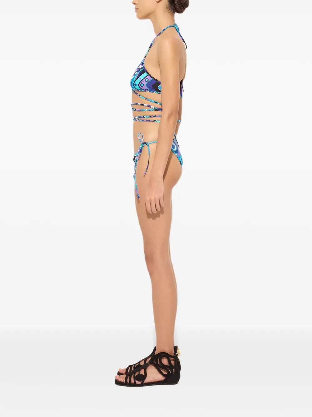 PUCCI Triangel bikinitop met Vivara-print Blauw