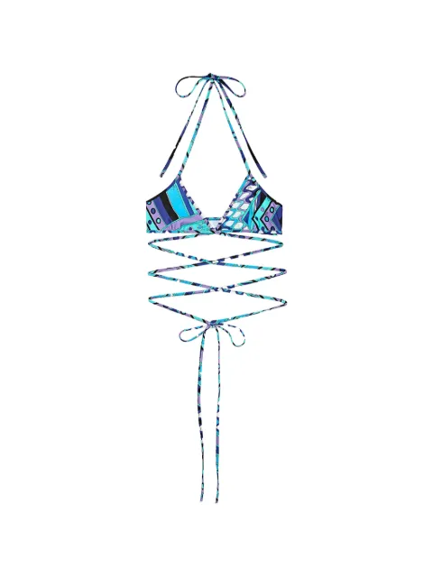 PUCCI Vivara print triangle bikini top