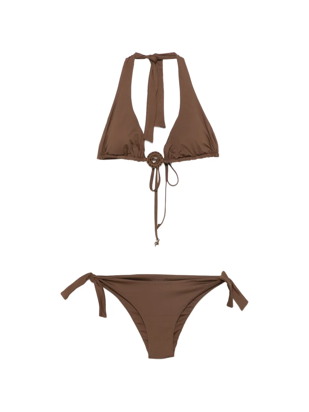 Fisico ring-detail halterneck bikini - Marrone