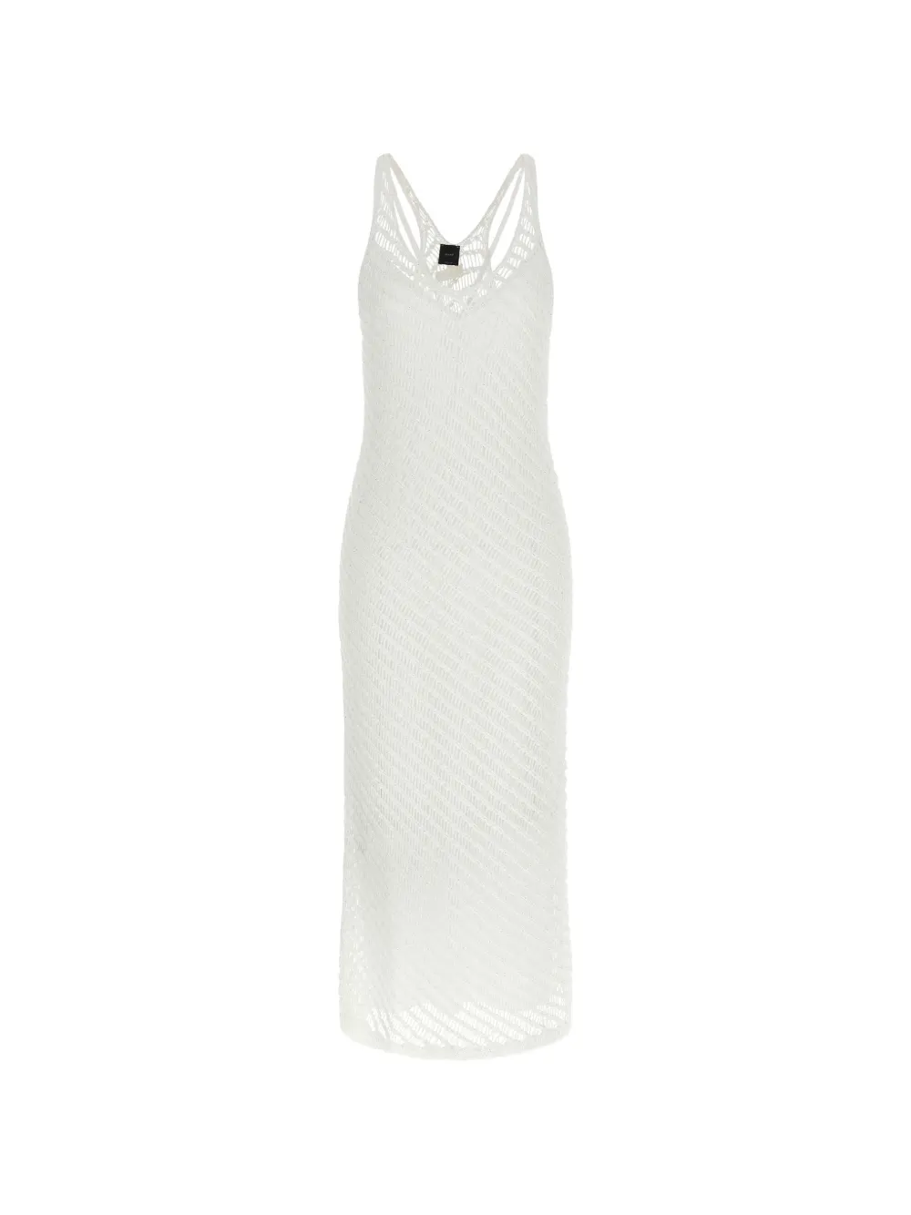 PINKO mesh V-neck miraggio dress - Bianco