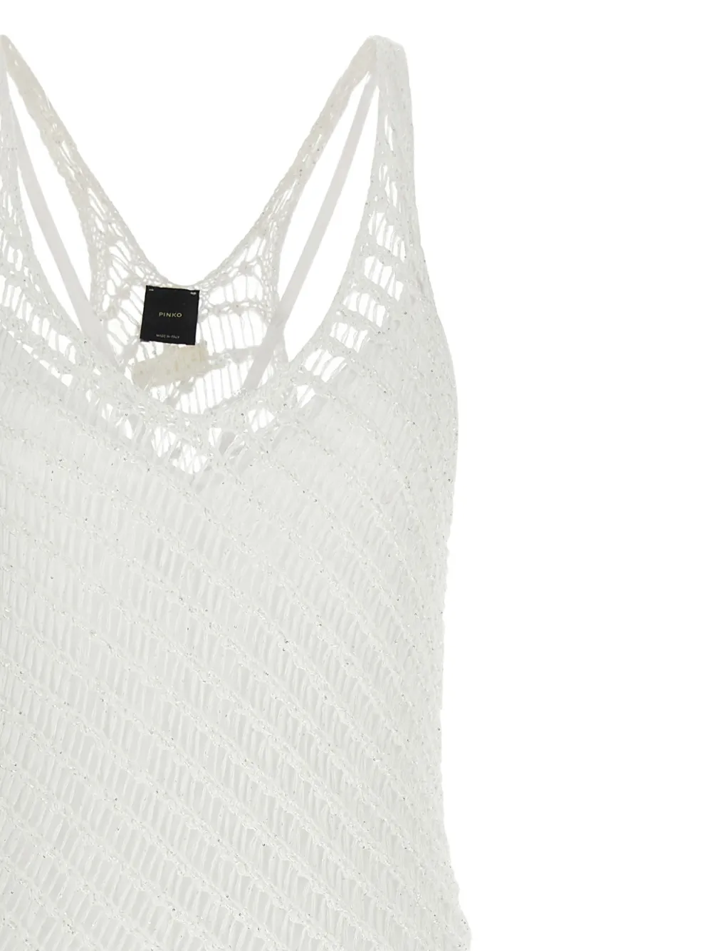 PINKO Mesh midi-jurk met V-hals Wit