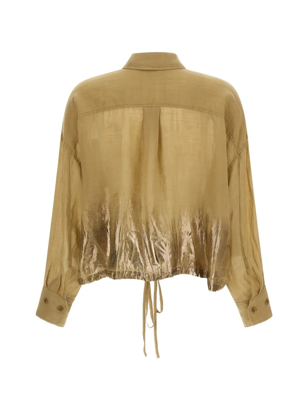  Nude Pocket Drawstring Shirt - Brown 