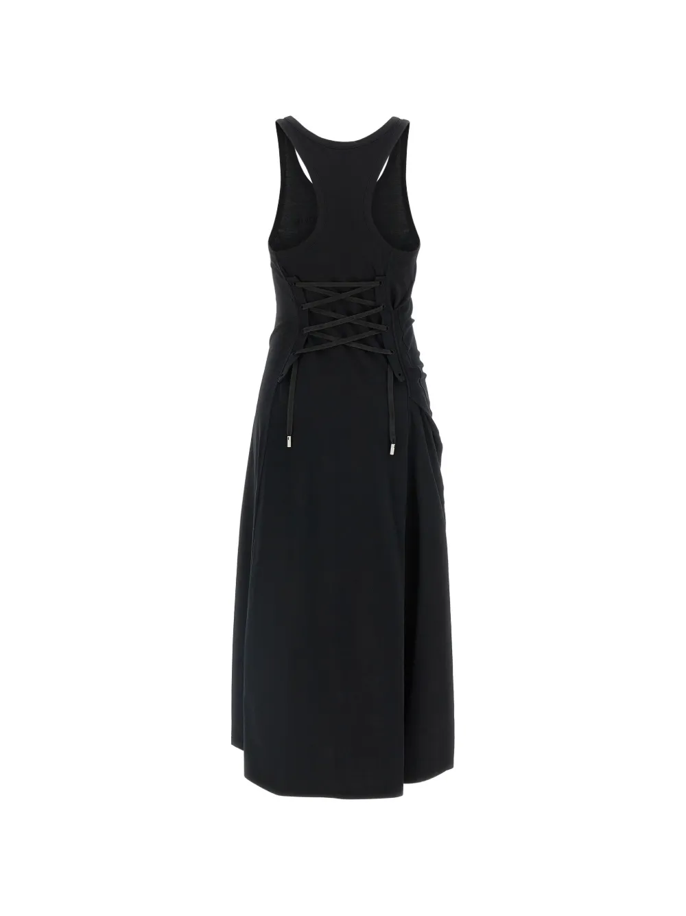 Alexander McQueen Korset jurk met geborduurd logo Zwart