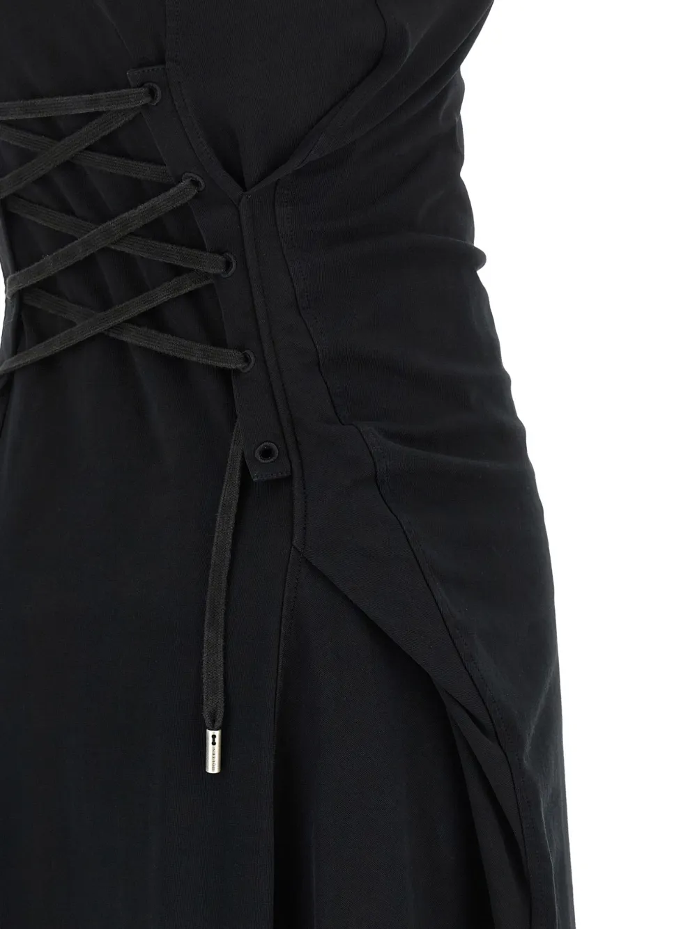 Alexander McQueen Korset jurk met geborduurd logo Zwart