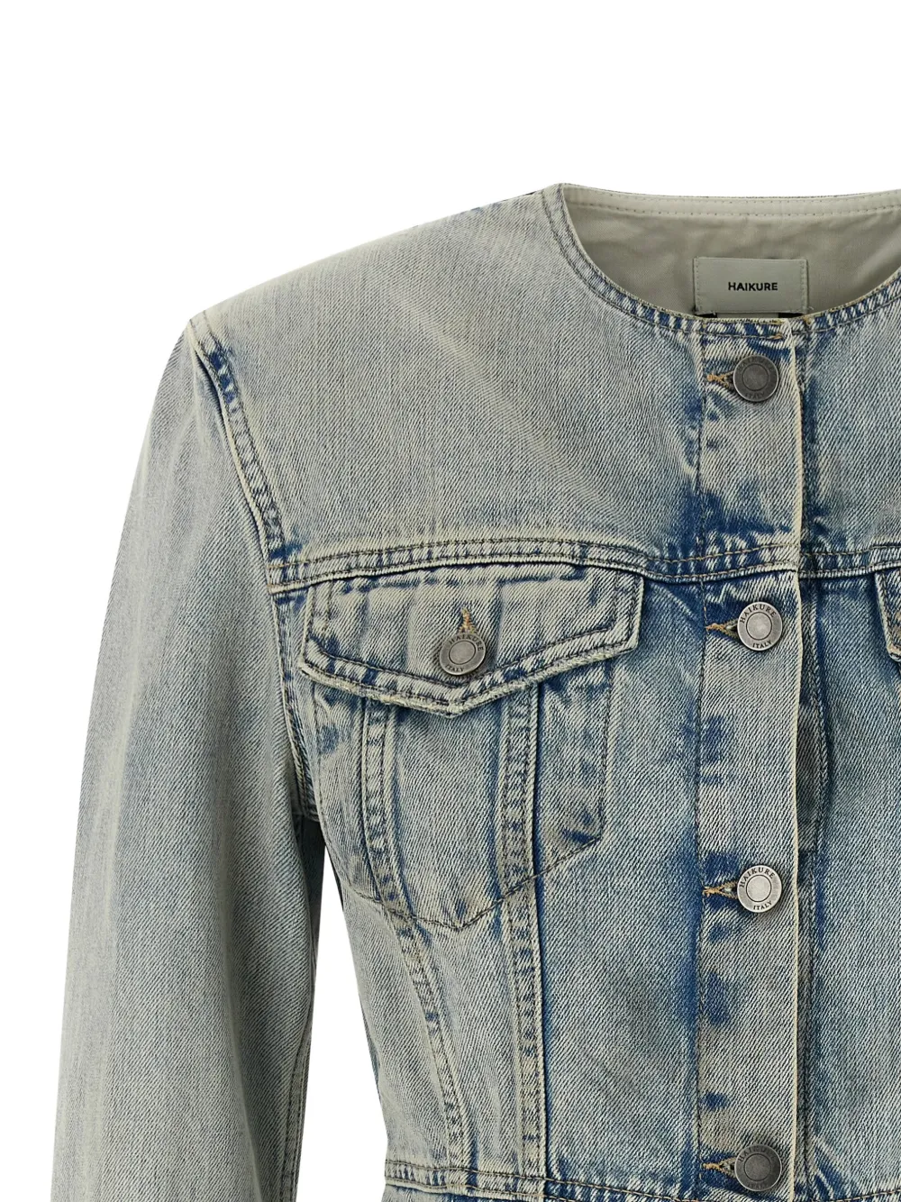  Haikure Long-sleeve Buttoned Jacket - Blue 