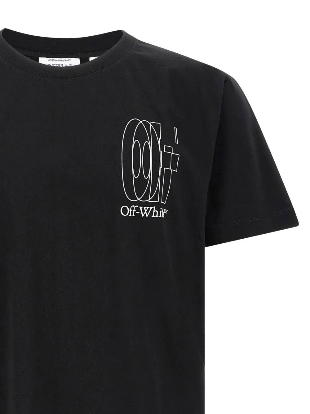 Off-White T-shirt met Arrow-reliëf Zwart
