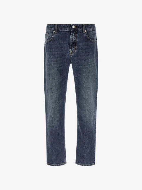 Department 5 contrast stitching straight jeans