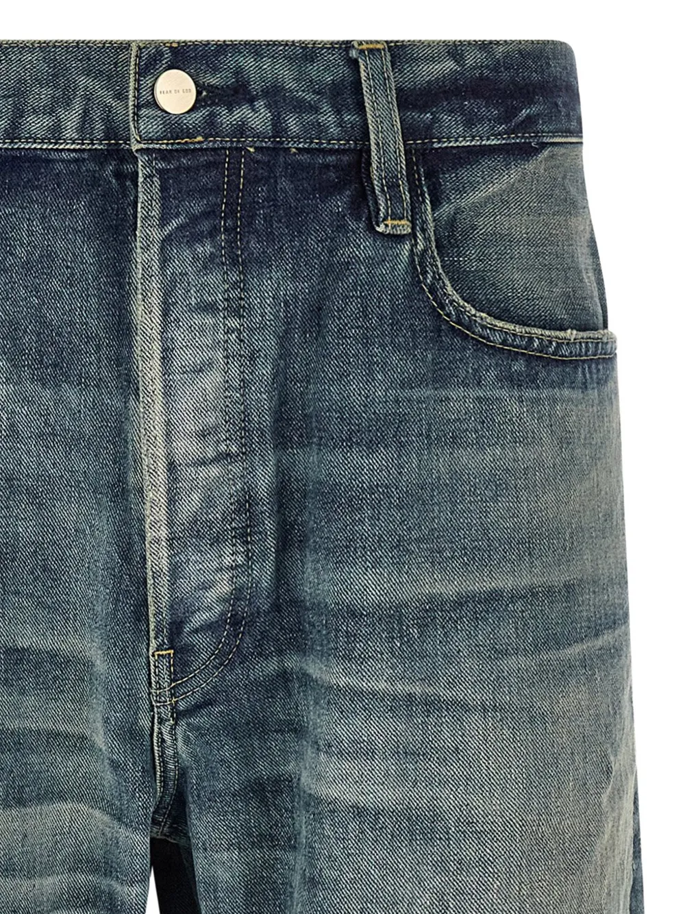  Fear Of God Stonewashed Straight Jeans - Blue 