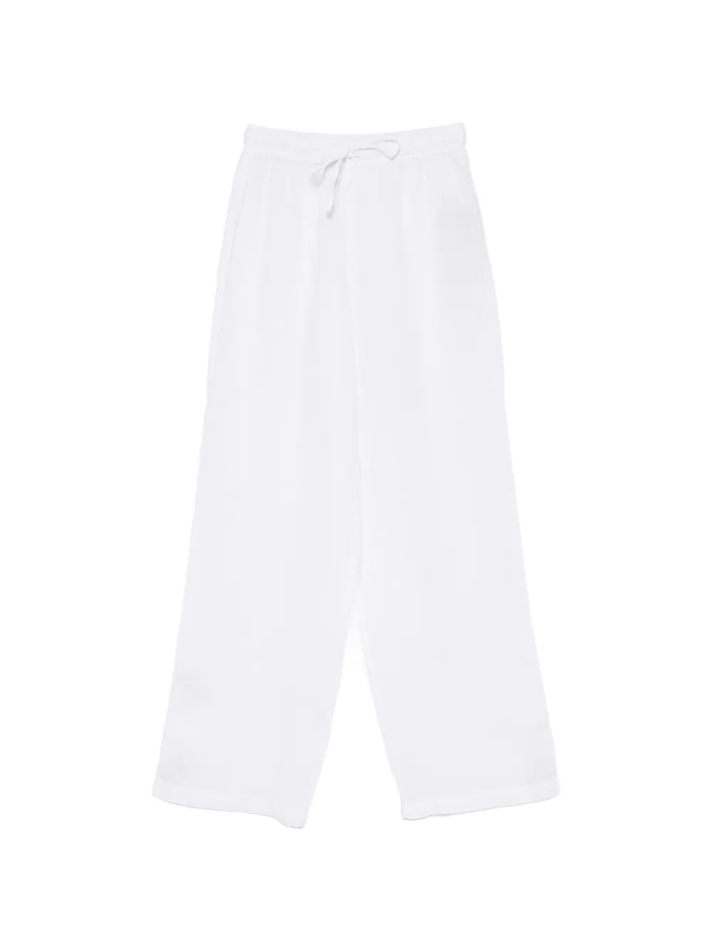 120% Lino drawstring wide-leg trousers - White