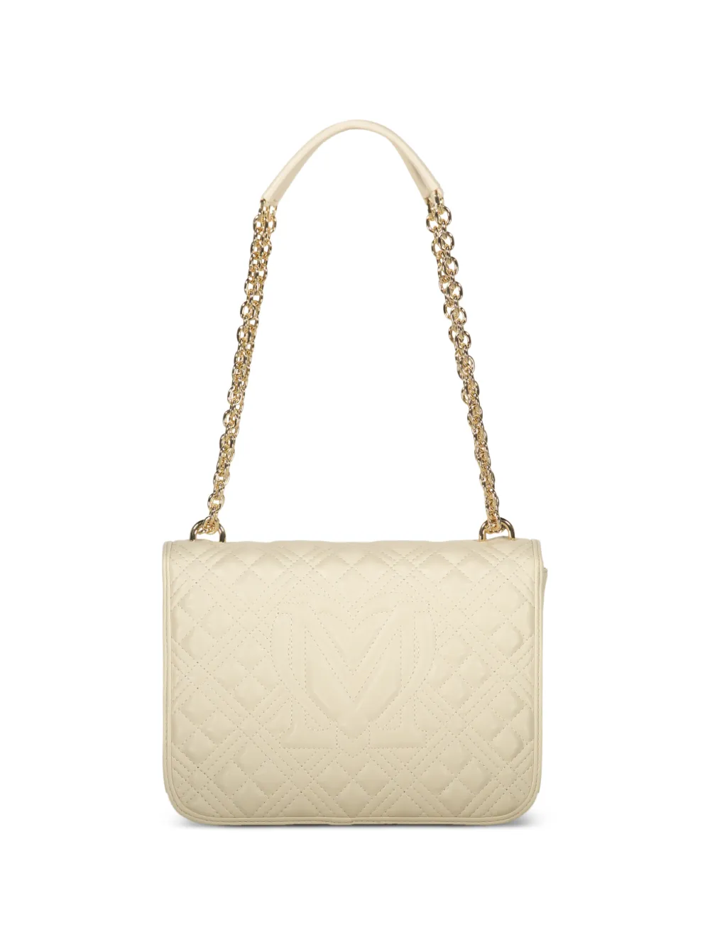 Love Moschino Handtas met ketting en logodetail Beige