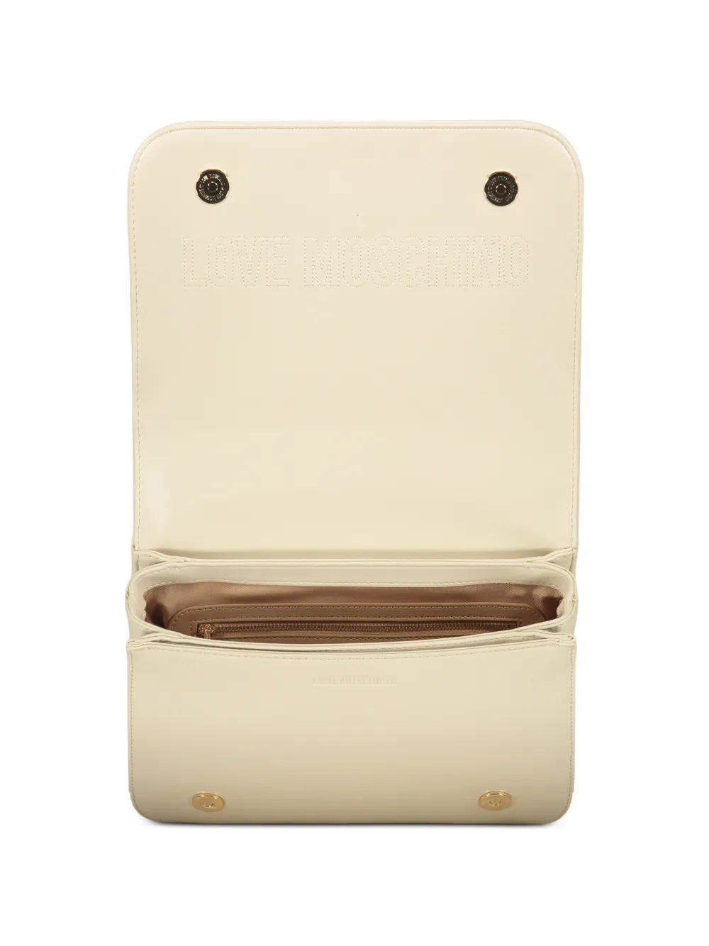 Love Moschino Handtas met ketting en logodetail Beige