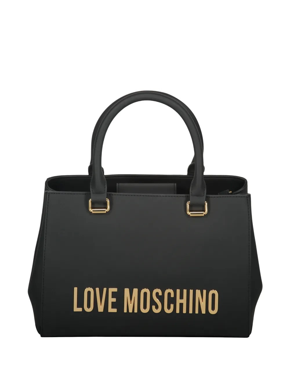 Love Moschino logo lettering rigid tote bag - Nero