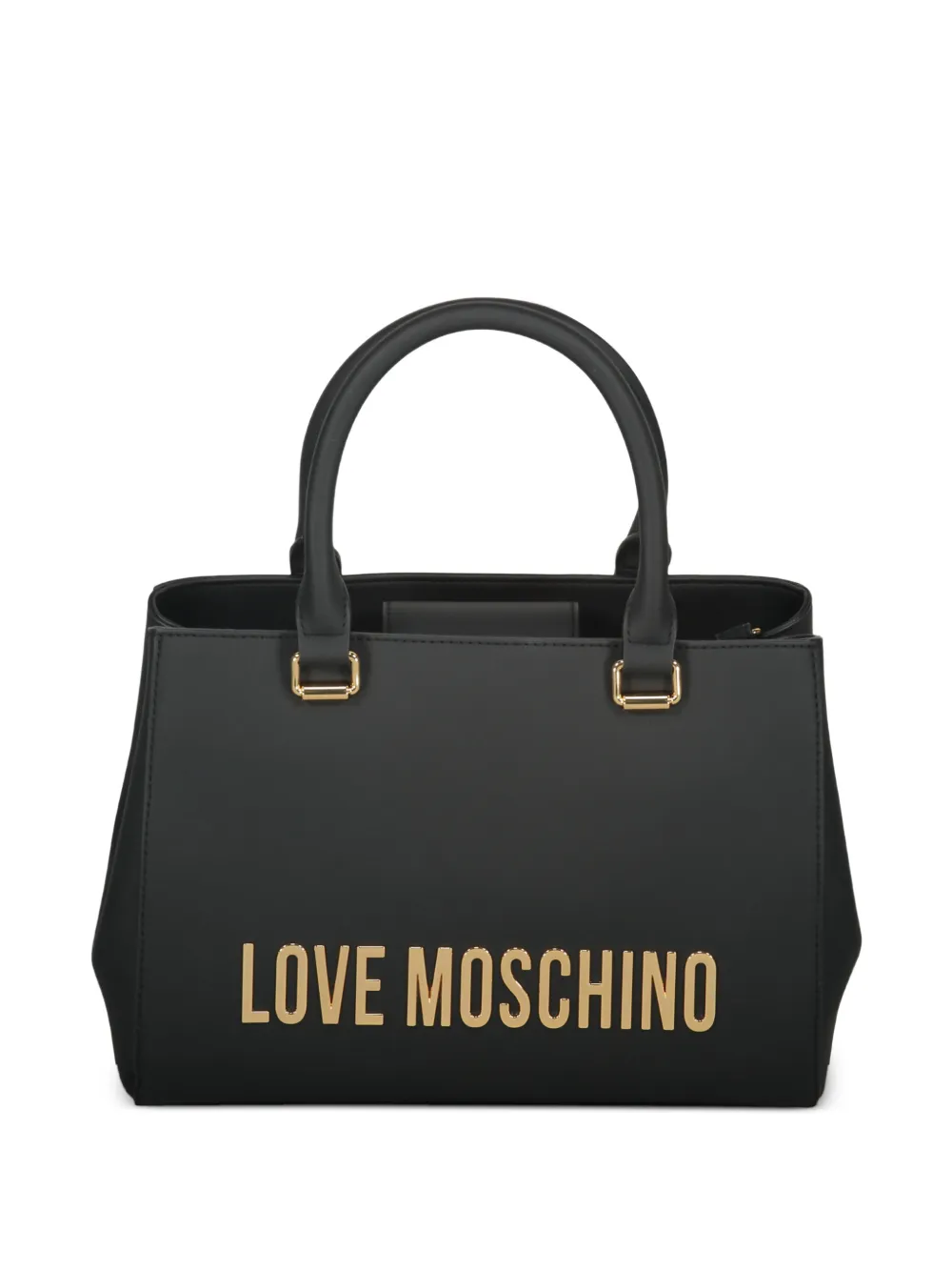 Love Moschino logo lettering rigid tote bag - Nero