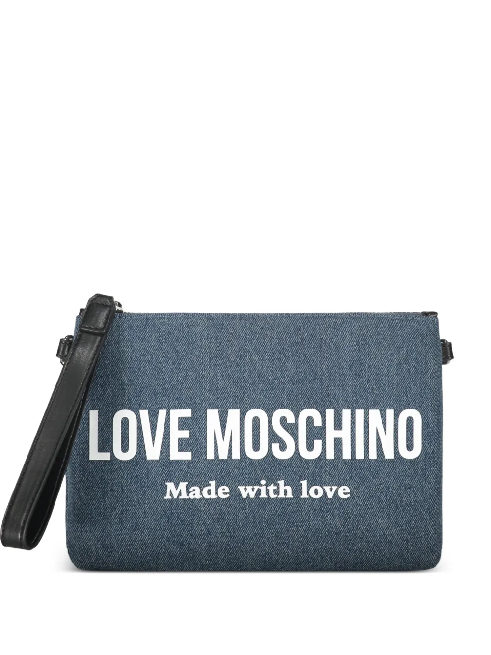 Love Moschino logo strap shoulder bag - Blu