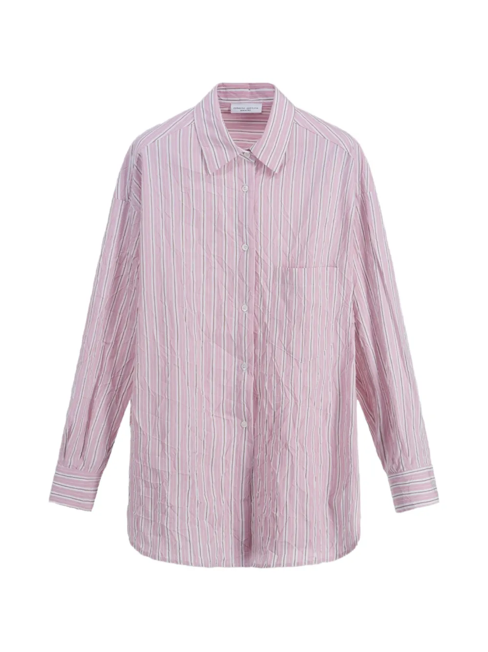 Roberto Collina striped wrinkled shirt - Rosa