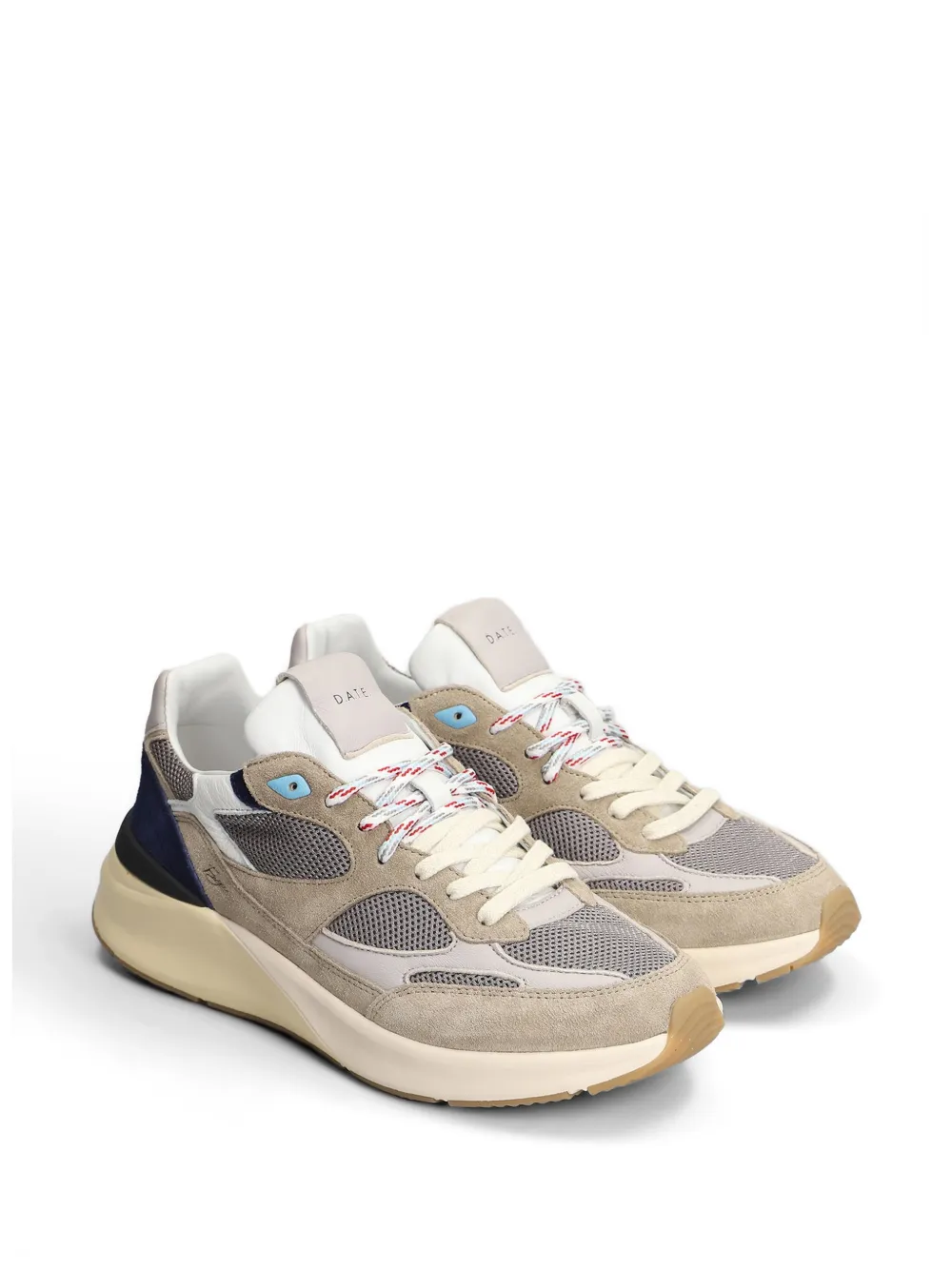 D.A.T.E. Fuga 20' suède sneakers met vlakken Beige