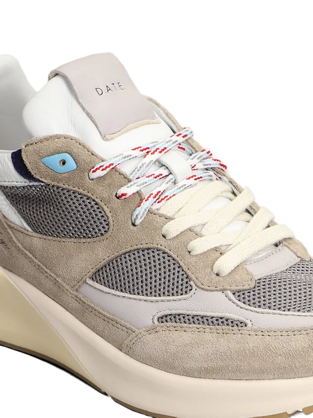 D.A.T.E. Fuga 20' suède sneakers met vlakken Beige