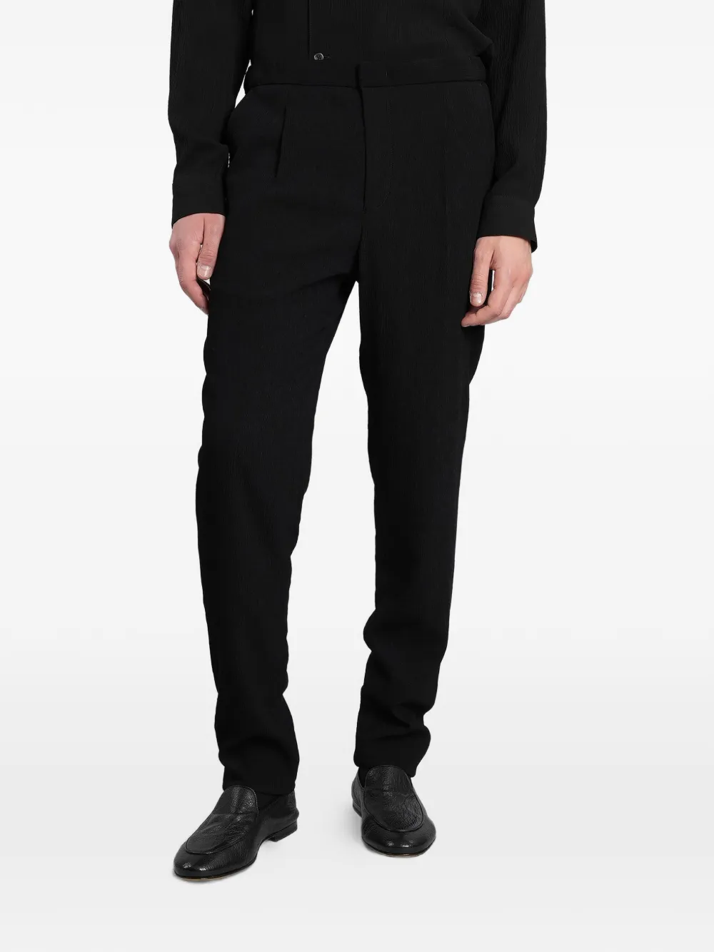 Emporio Armani 3D crinkled-effect trousers - Nero