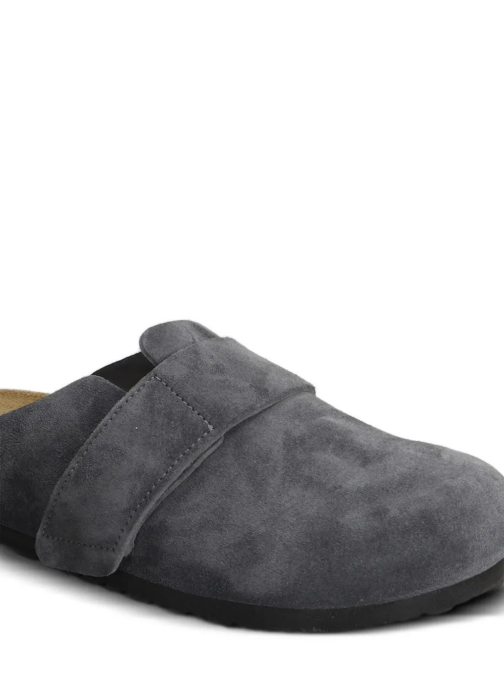 Birkenstock Loma touch-strap suede slippers Grijs