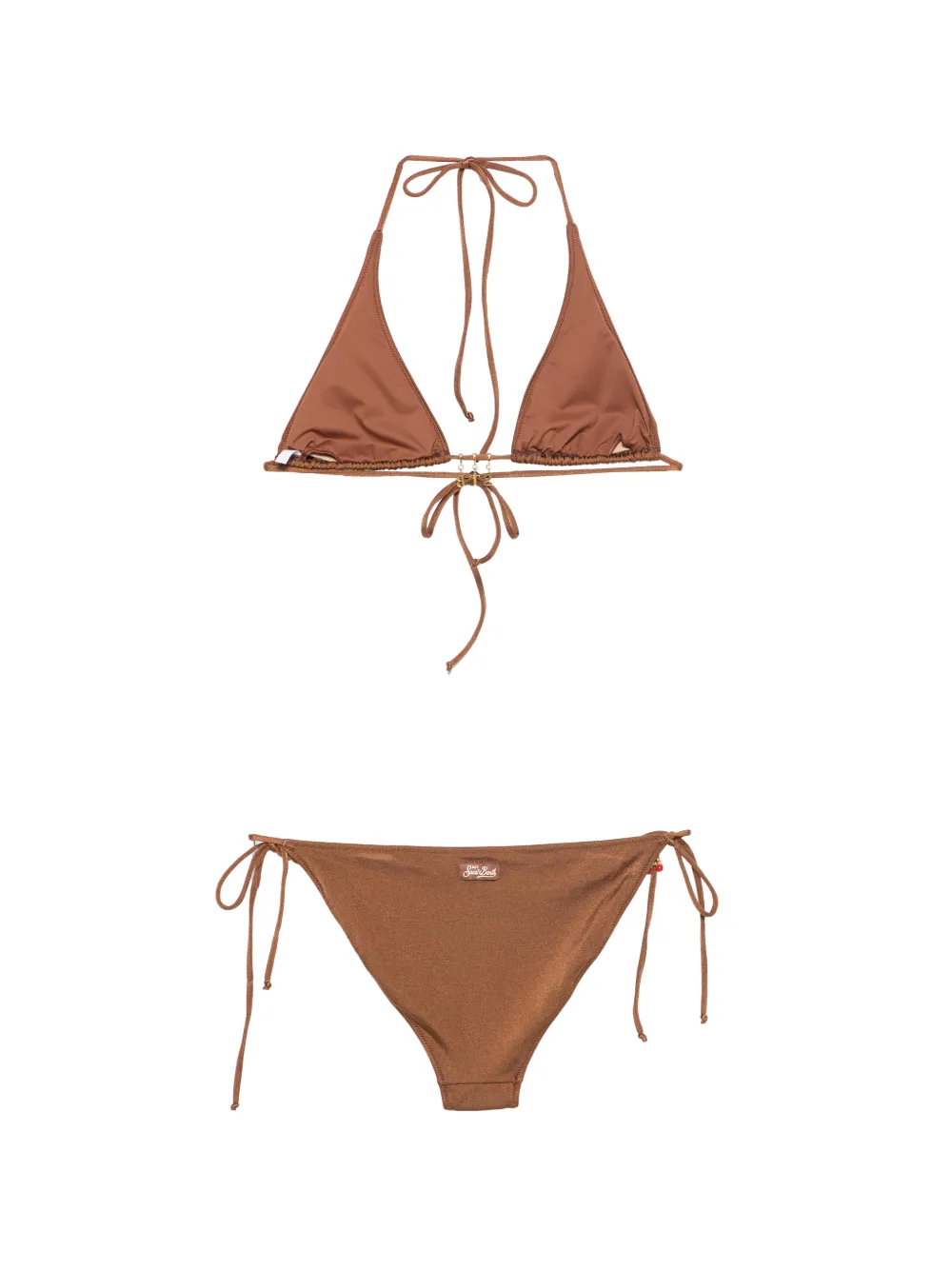 MC2 Saint Barth Viana bikini met halternek en logobedel Bruin