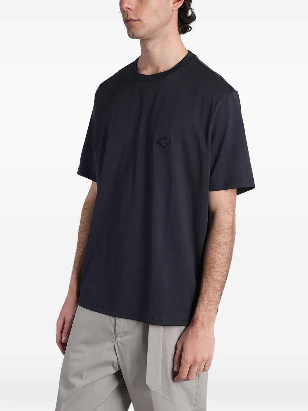 Low Brand B240 T-shirt met logopatch Blauw