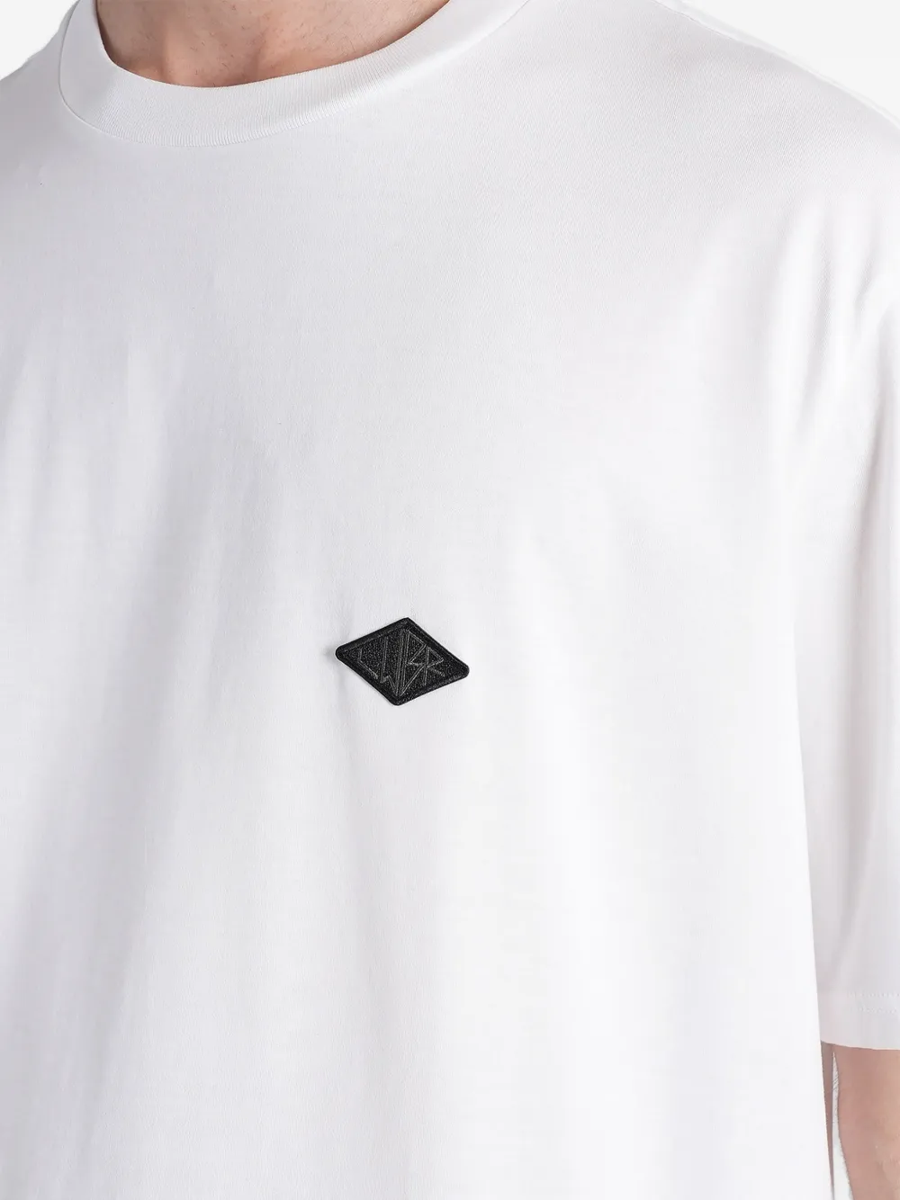 Low Brand B240 T-shirt met logopatch Wit