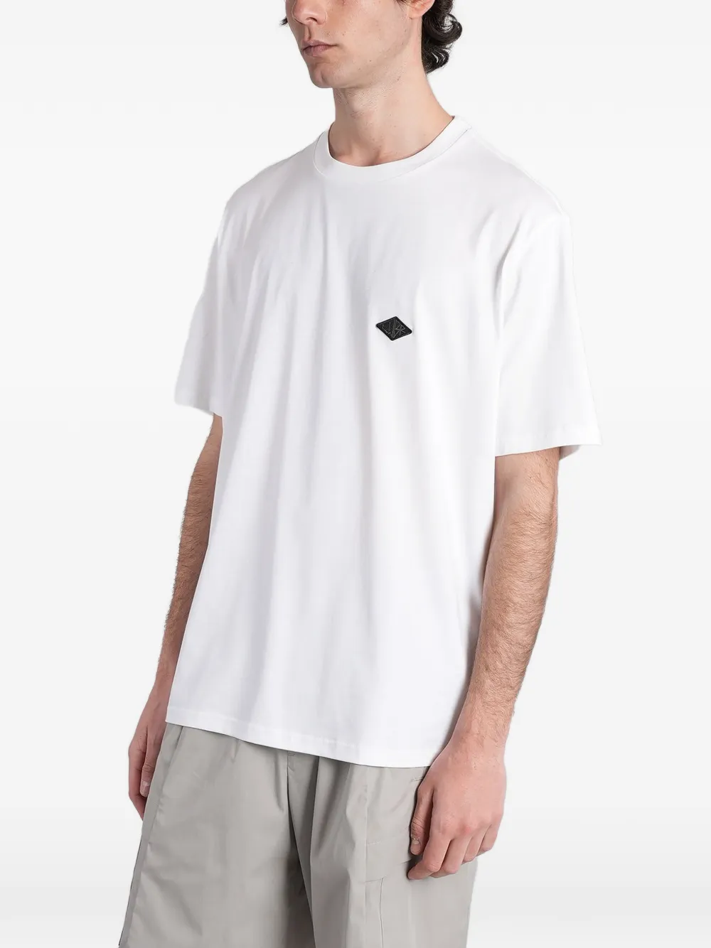Low Brand B240 T-shirt met logopatch Wit