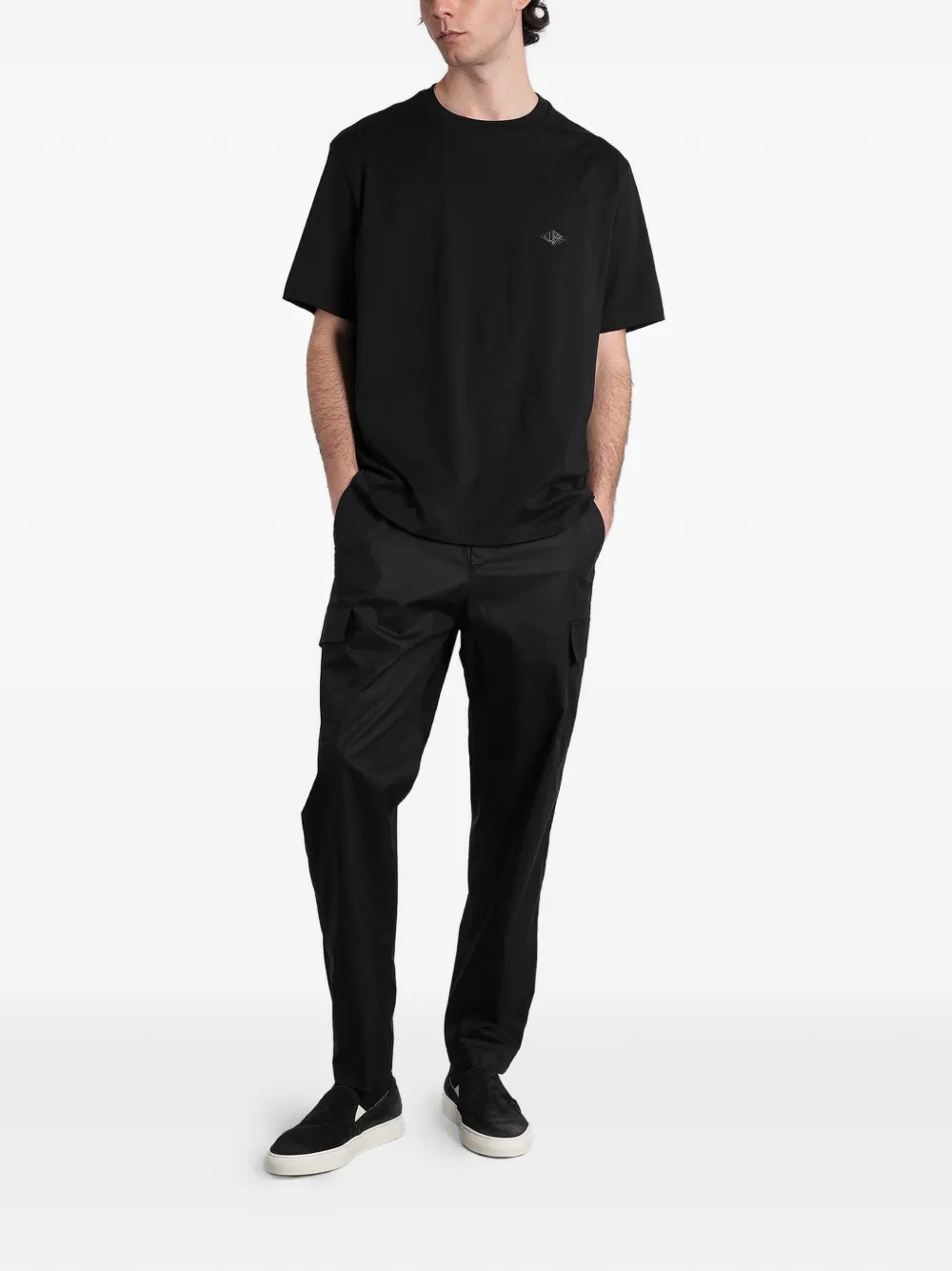 Low Brand B240 T-shirt met logopatch Zwart