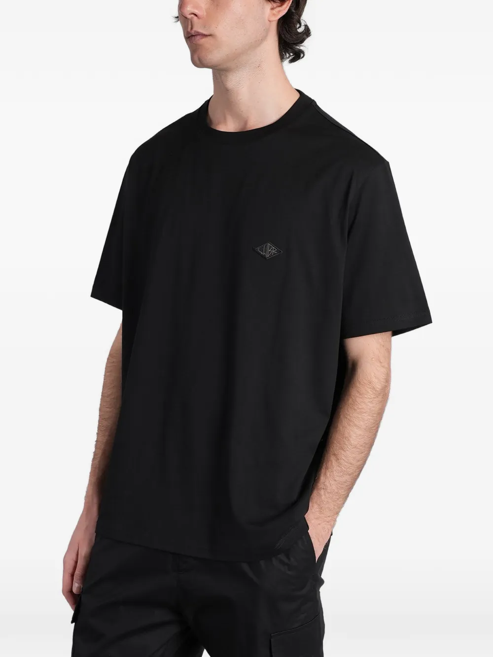 Low Brand B240 T-shirt met logopatch Zwart