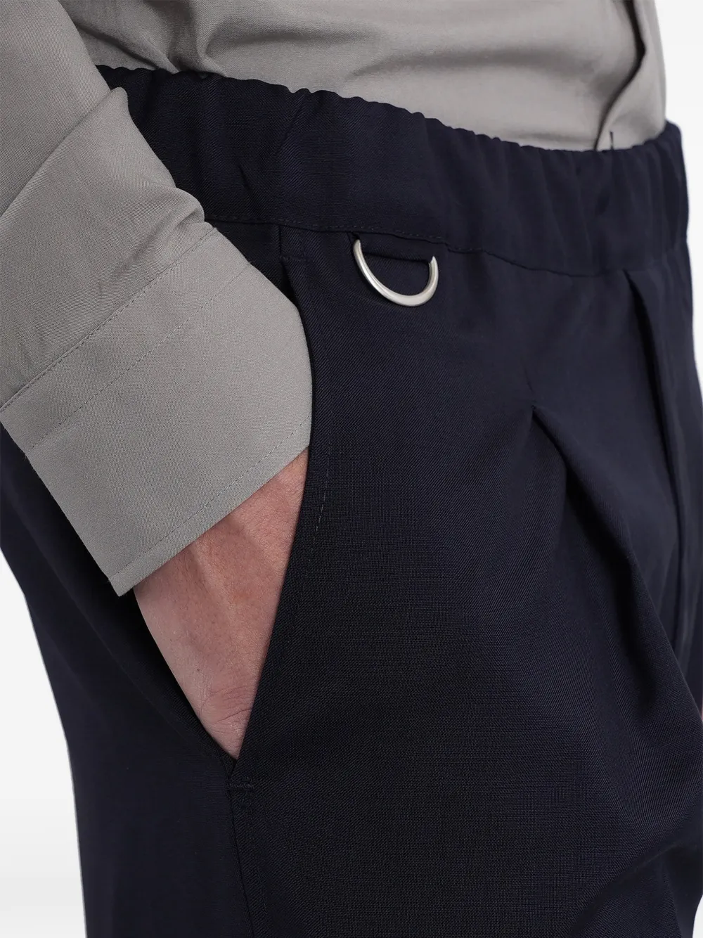 Low Brand Tokyo broek met geplooid detail Blauw