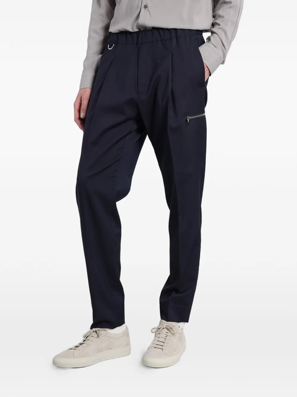 Low Brand Tokyo broek met geplooid detail Blauw