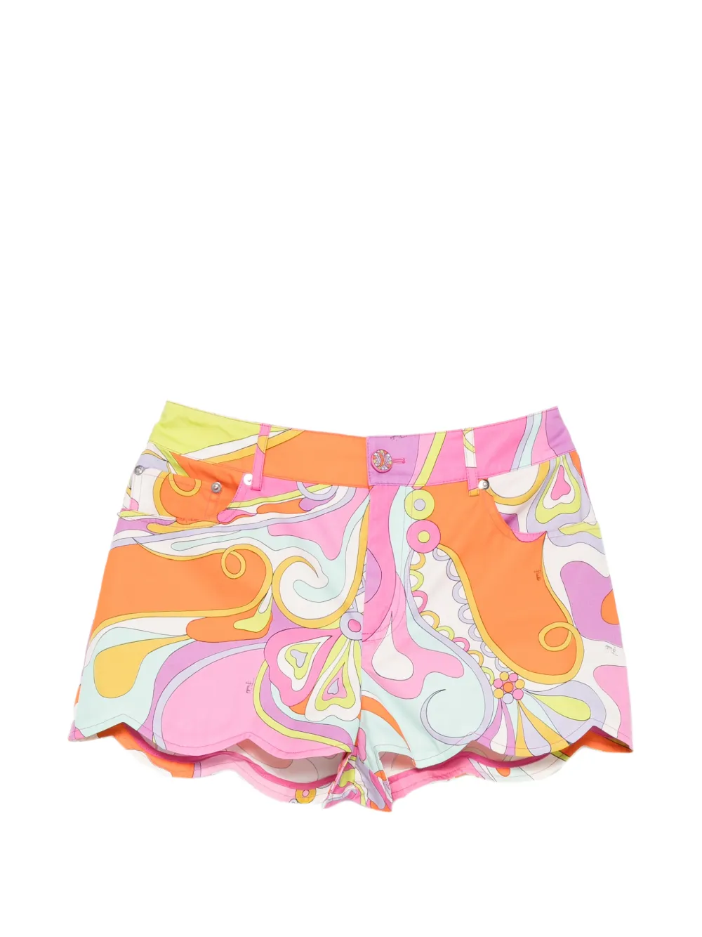 PUCCI Iride-print scalloped shorts - Rosa