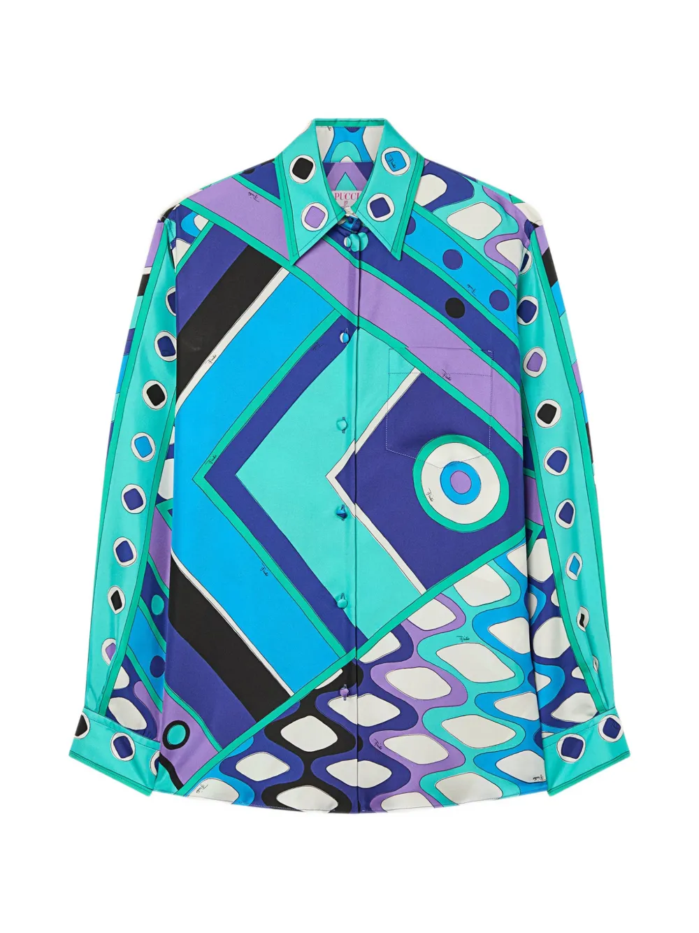 PUCCI Vivara-print silk shirt - Blu