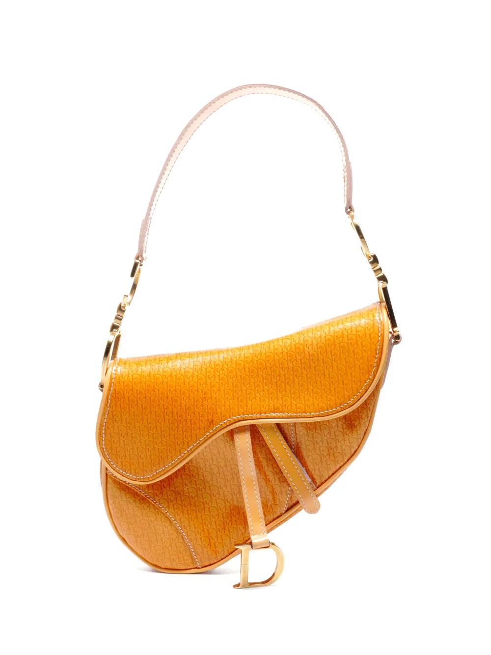 Christian Dior Pre-Owned 2000s patent leather shoulder bag - Arancione