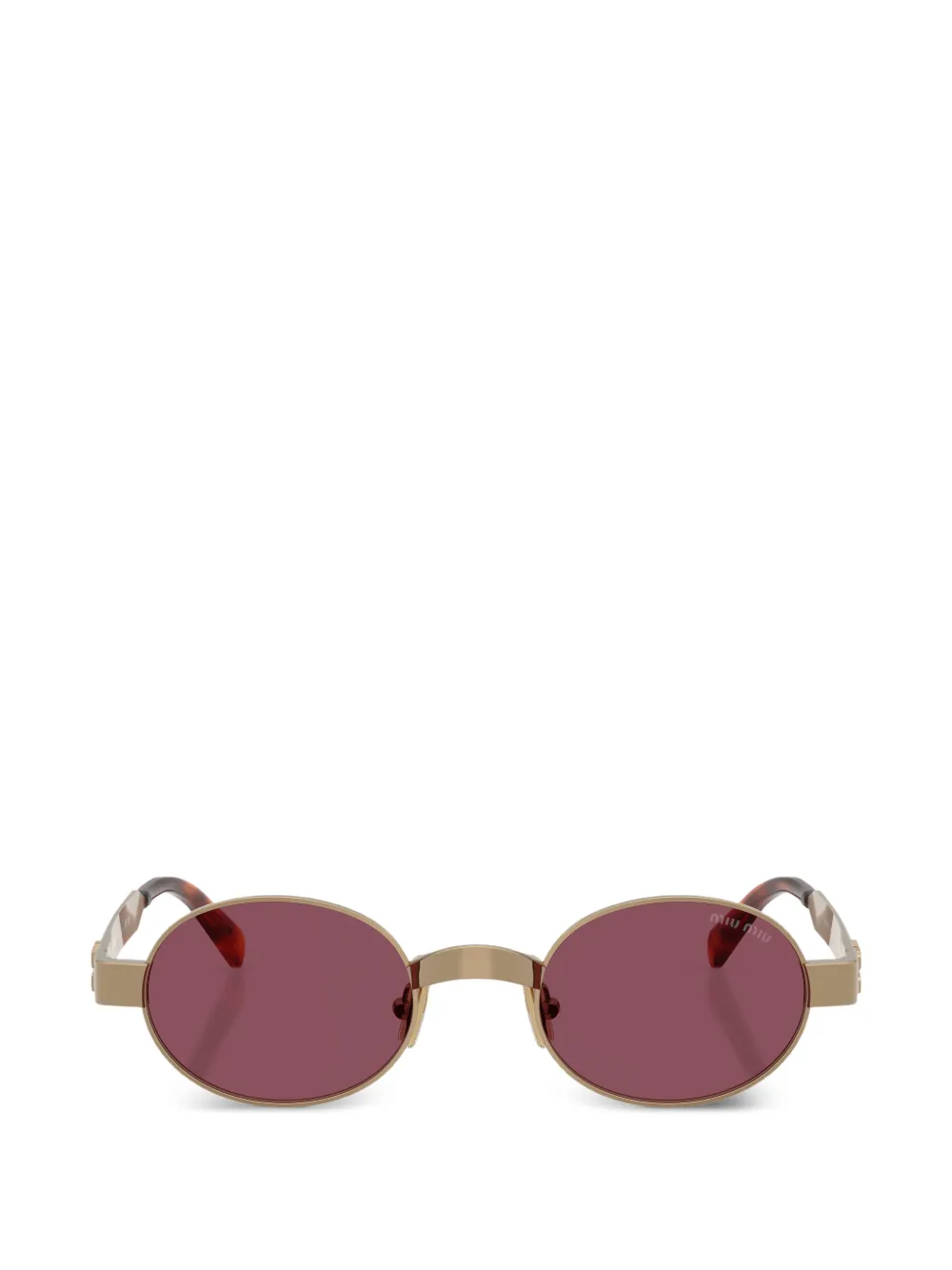 Miu Miu Eyewear Occhiali da sole ovali - Oro