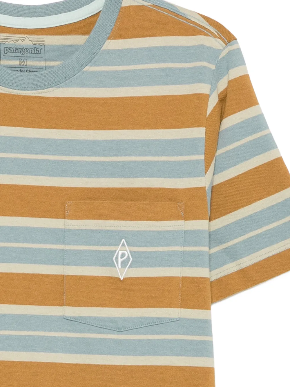 Patagonia Gestreept T-shirt met borstzak Bruin
