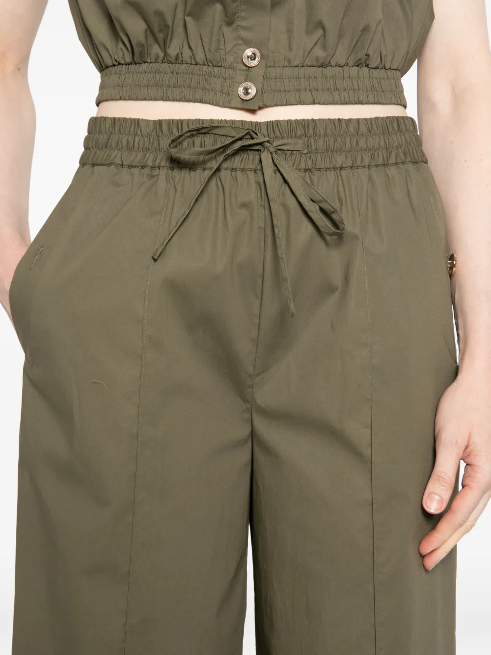 TWINSET Broek met trekkoord Groen