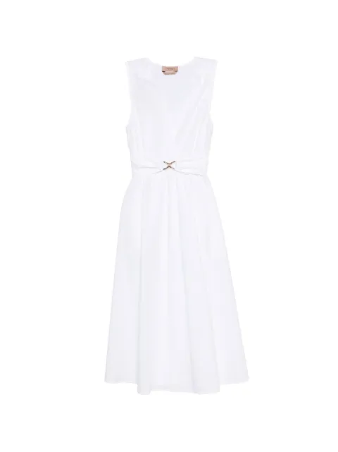 TWINSET robe mi-longue ceinturée à col v