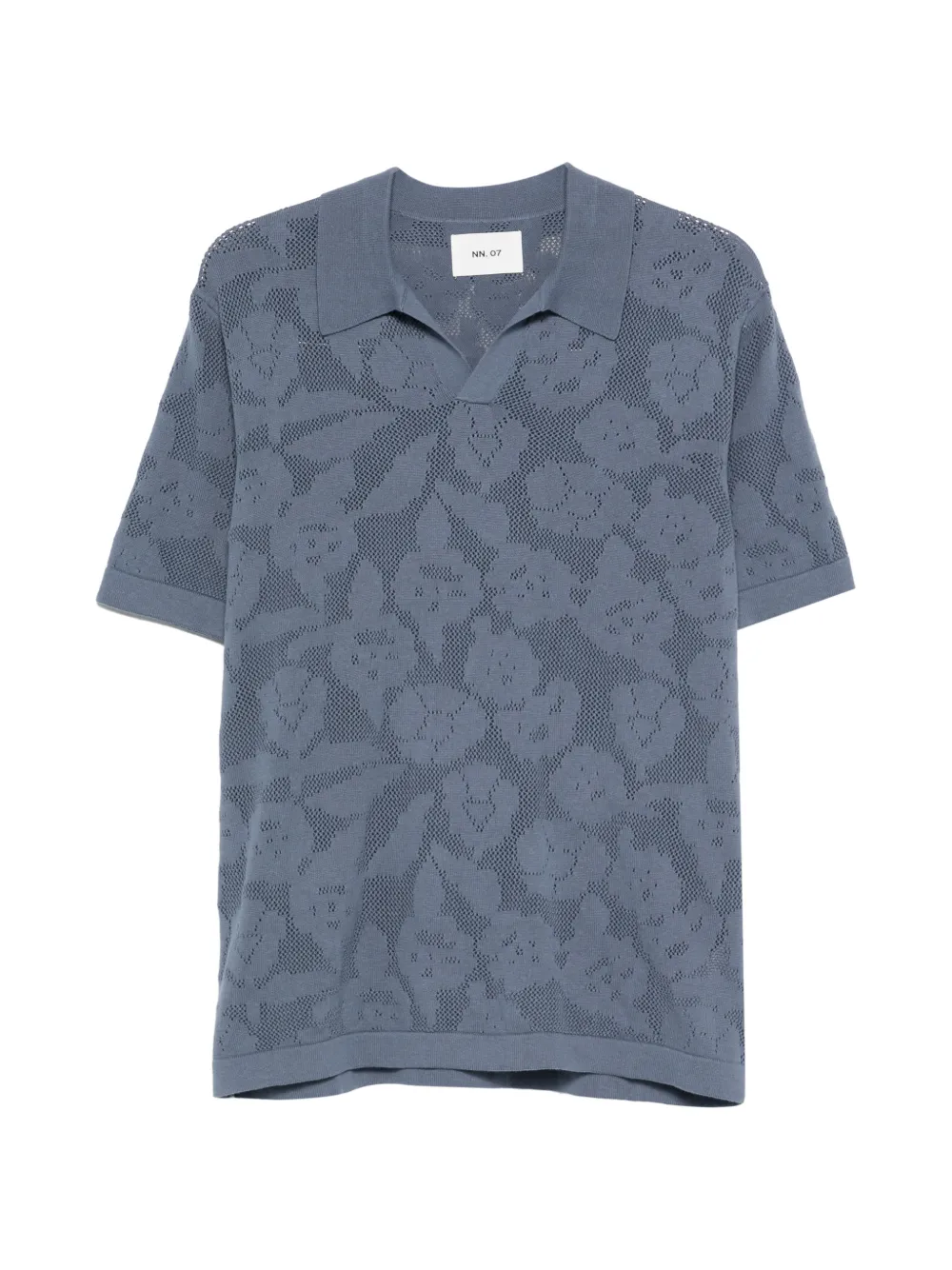 NN07 Ryan floral openwork T-shirt - Blu
