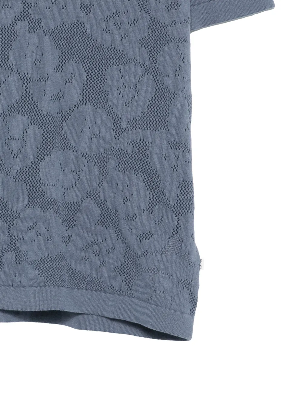 NN07 Ryan opengewerkt T-shirt met bloemenprint Blauw