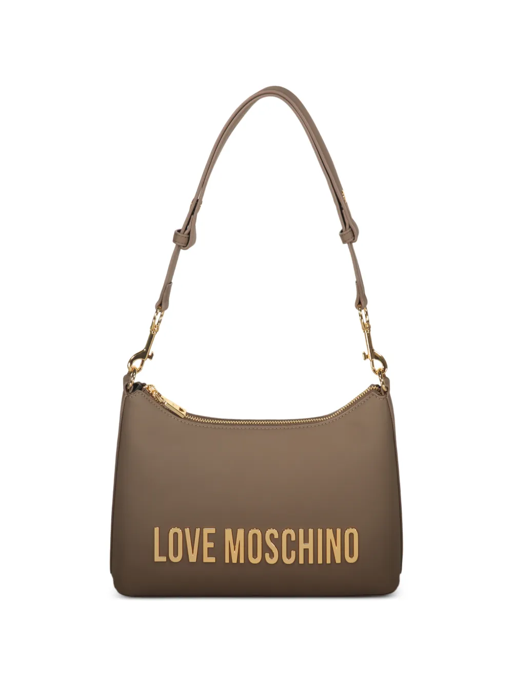 Love Moschino logo lettering shoulder bag - Marrone