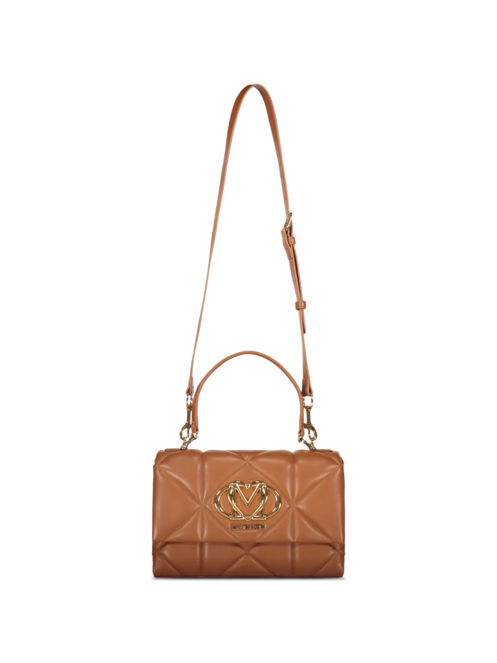 Love Moschino Gewatteerde shopper met logo Bruin