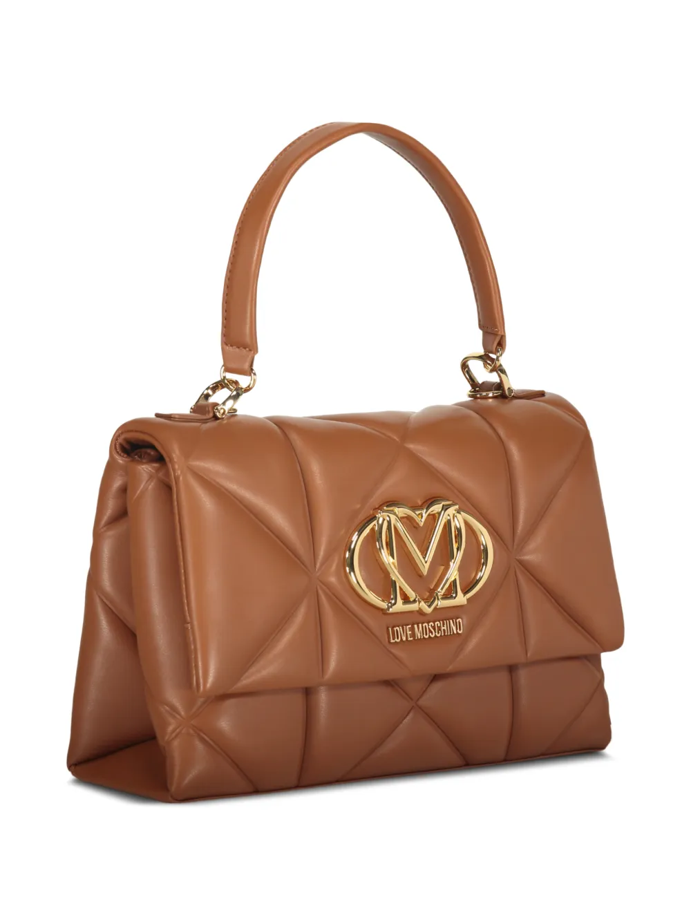 Love Moschino Gewatteerde shopper met logo Bruin