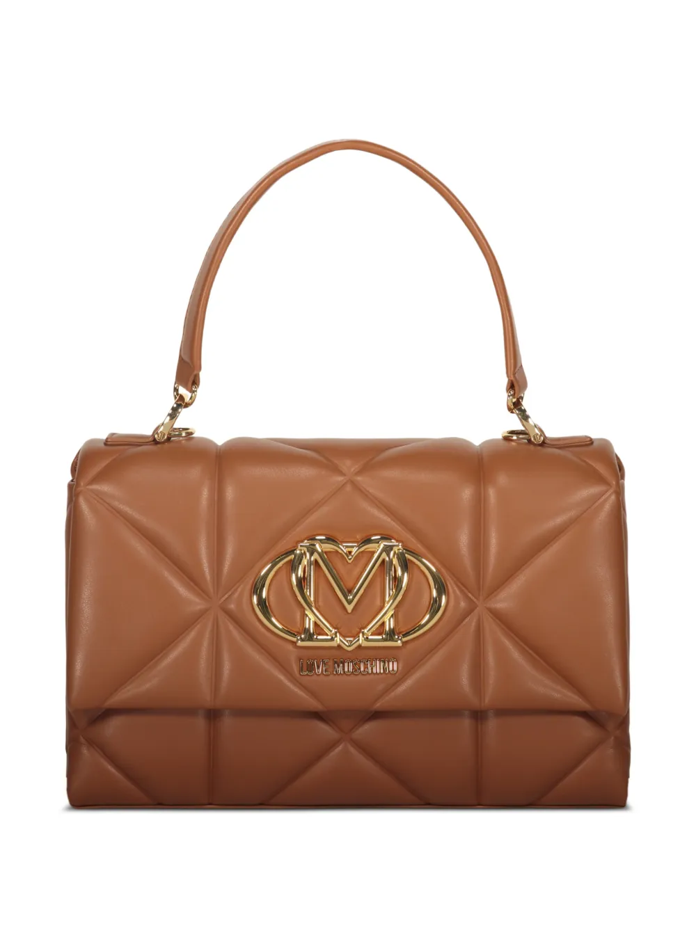 Love Moschino quilted logo hardware tote bag - Marrone