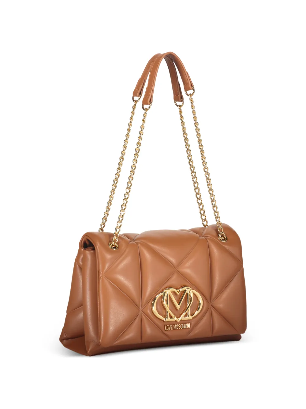 Love Moschino Gevoerde schoudertas met gesp Beige