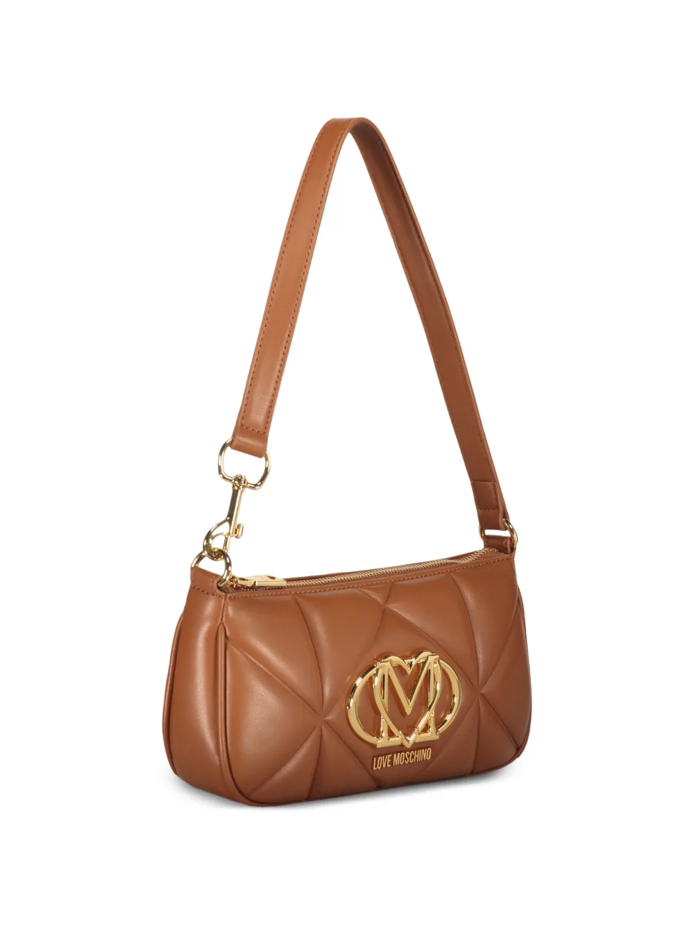 Love Moschino Schoudertas met metalen logo Beige